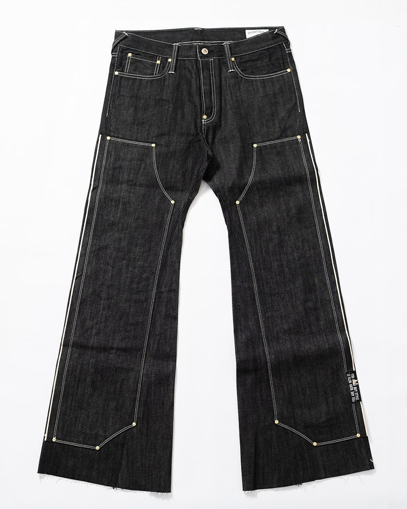【F.V.V.O】RED SELVEDGE EMBROIDERED RAW DENIM JEANS