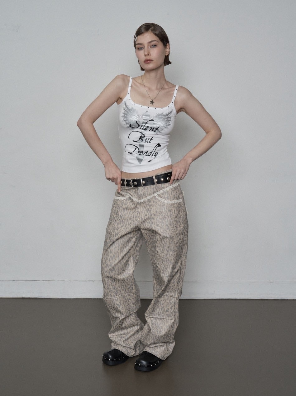 【SETUP‐EXE】CROSS STUDDED SLEEVELESS / 【セットアップエグゼ】クロススタッズキャミソール