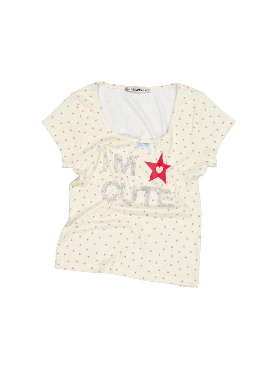 【SETUP‐EXE】I'M CUTE TOP / 【セットアップエグゼ】アイムキュート半袖Tシャツ