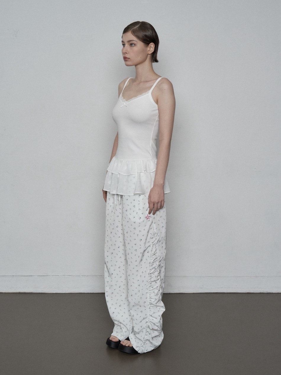 【SETUP‐EXE】CHIFFON FRILL SLEEVELESS / 【セットアップエグゼ】シフォンフリルキャミソール