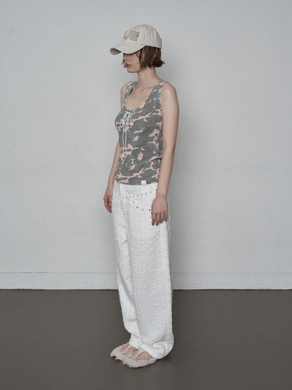 【SETUP‐EXE】CAMO RAW EDGE SLEEVELESS / 【セットアップエグゼ】カモローエッジタンクトップ