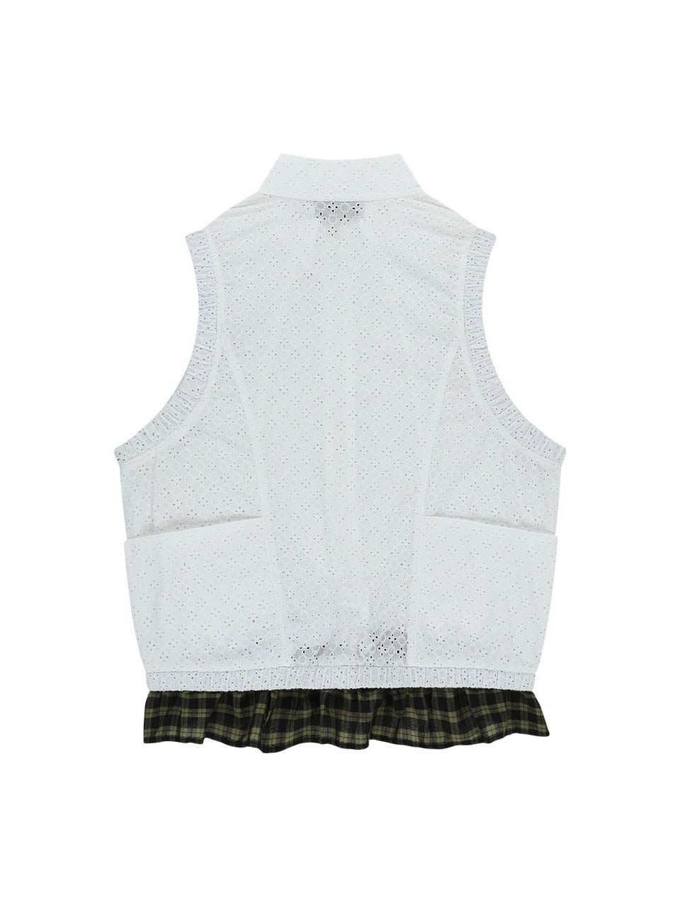 【TUOMIO】EYELET FRILL VEST / 【トゥオミオ】アイレットフリルベスト