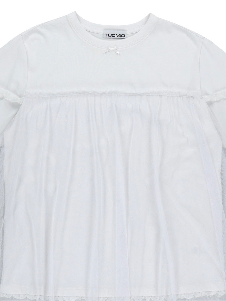 【TUOMIO】MESH LAYERED LACE T-SHIRT / 【トゥオミオ】メッシュレイヤードレース半袖Tシャツ