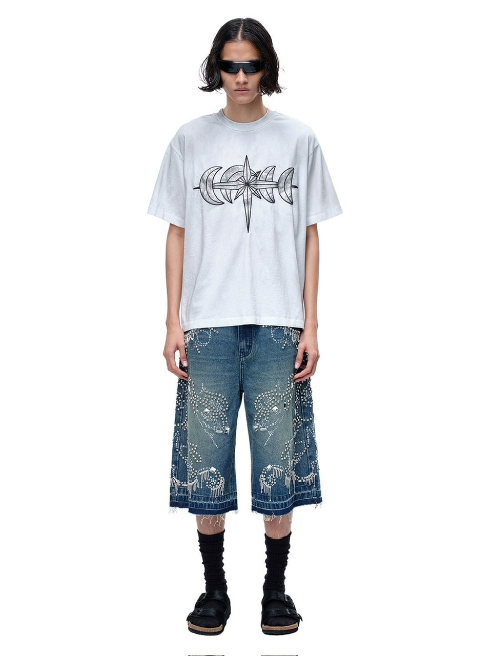 【The Boy Has No Patience】LUMINOUS NIGHT LEATHER PATCH TEE / 【ザボーイハズノーペーシェンス】レザーパッチロゴ半袖Tシャツ