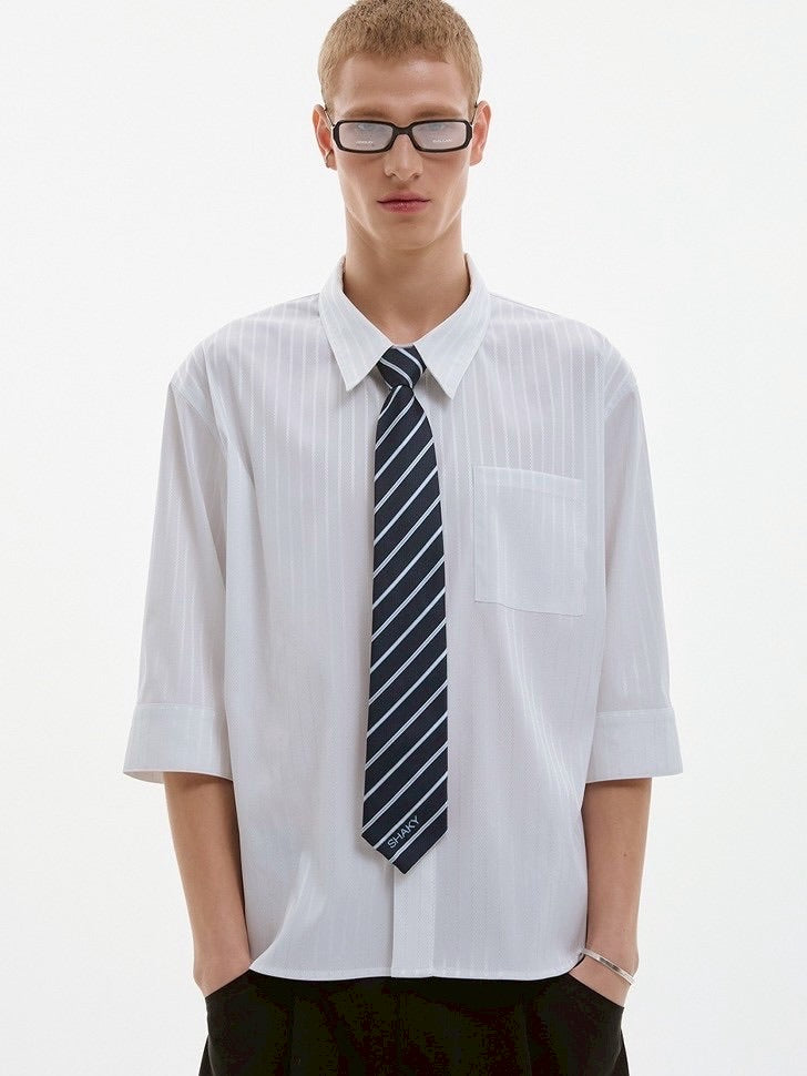 【ESC STUDIO】shaky tie chil shirt/ 【イーエスシーステュディオ】シェイキータイチル半袖シャツ