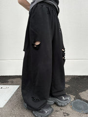 【LUV CODE】damage wide sweat pants (3color)