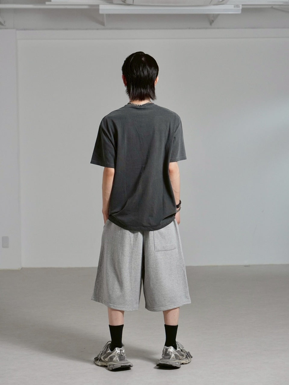 受注制【Chikashitsu +】pocket studs sweat half pants / 【チカシツプラス】ポケットスタッズスウェットハーフパンツ (2color)