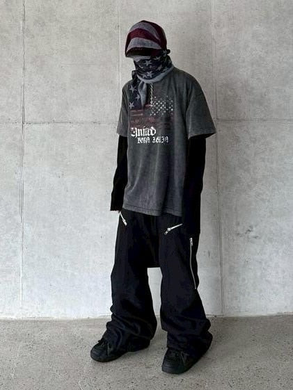 【roaringrad】FLAG WASHED OVER T-SHIRT / 【ロアリングラド】フラッグウォッシュドオーバーサイズ半袖Tシャツ