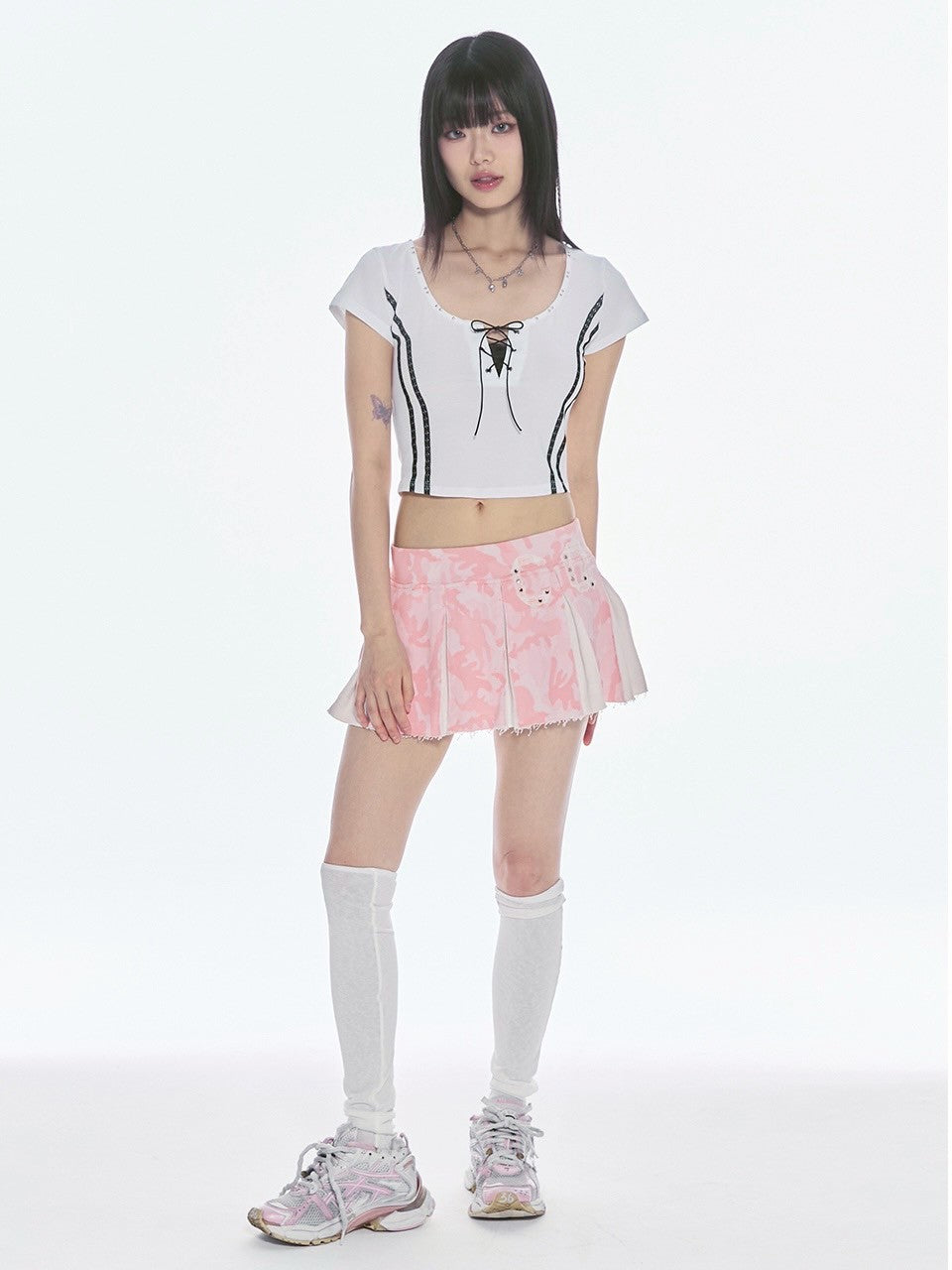 【CHERRYQUIRI】twin lace metalic tee