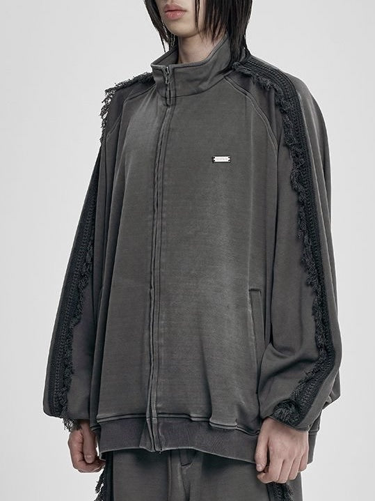 【AJOBYAJO】Lace Trimming Raglan Track Jacket【アジョバイアジョ】レーストリミングラグラントラックジャケット