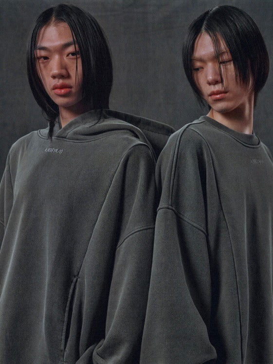 【AJOBYAJO】Twofold Wide Washed Hoodie【アジョバイアジョ】トゥーフォールドワイドウォッシュドプルオーバーパーカー