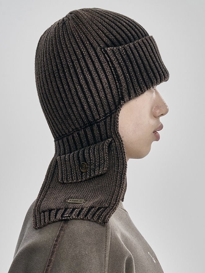 【AJOBYAJO】Washed Knit Trooper Hat / 【アジョバイアジョ】ウォッシュドニットトゥルーバーニット帽
