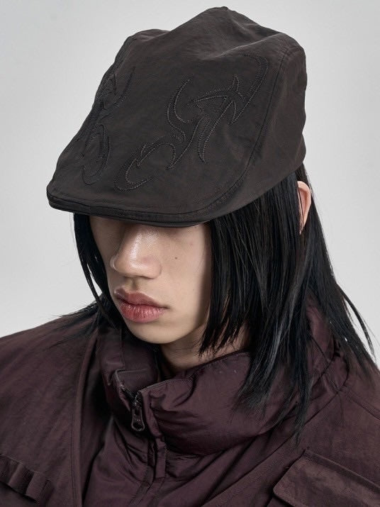 【AJOBYAJO】Tribal Logo Nylon Flat Cap / 【アジョバイアジョ】トライバルロゴナイロンハンチング帽