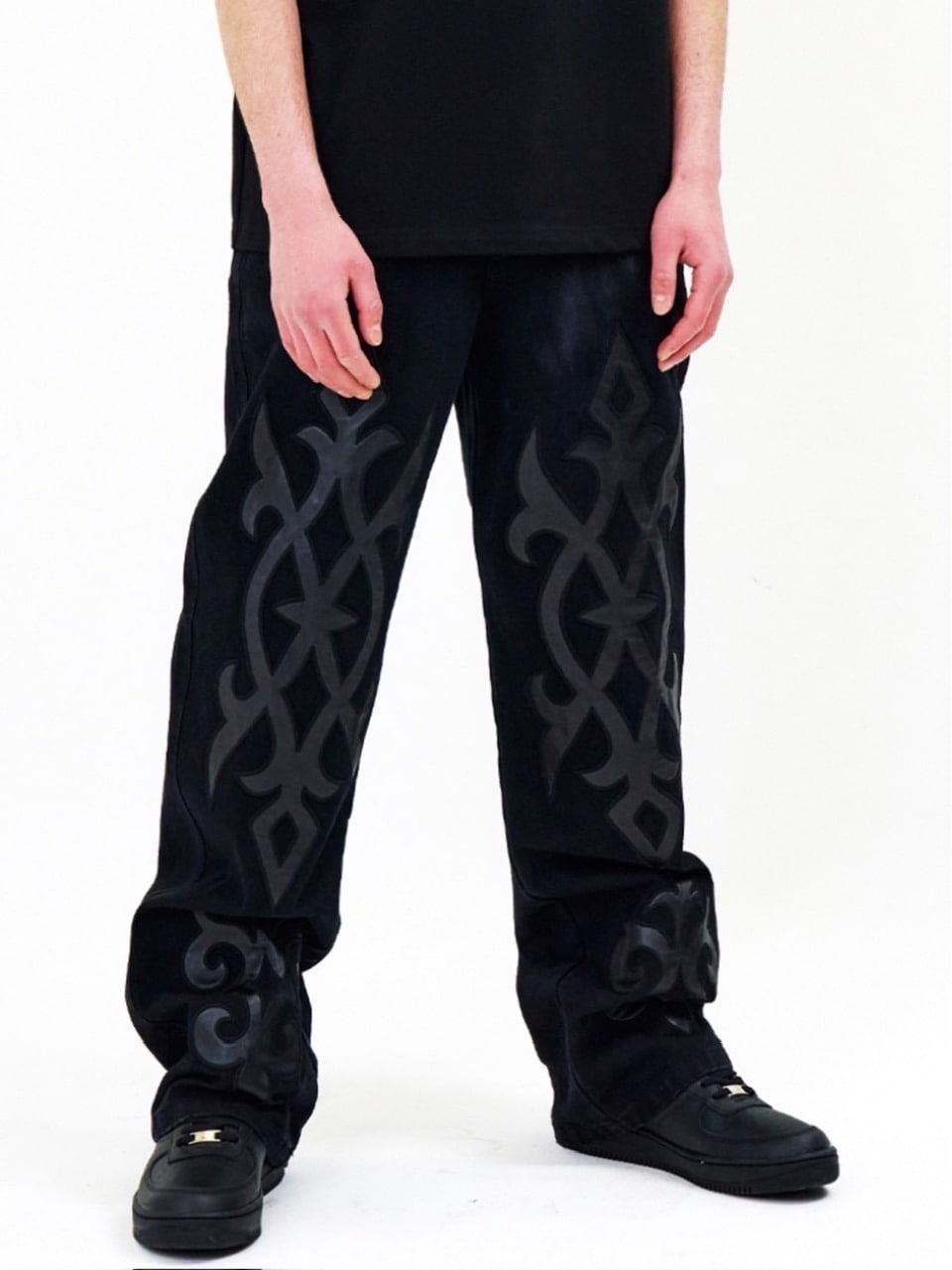 【E RIN AI E】DARK TRIBAL PARTY DENIM PANTS