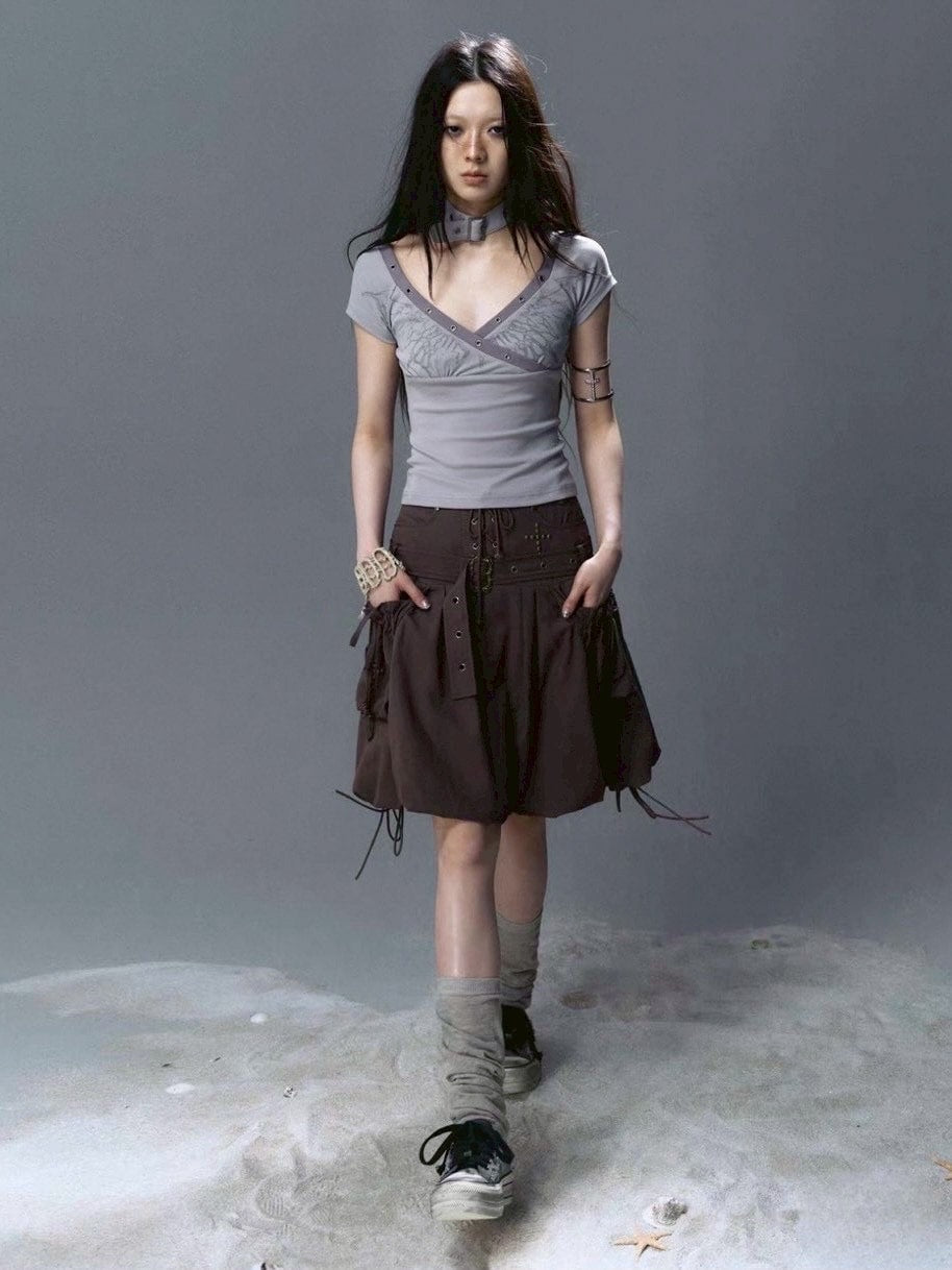 【Cest Nous】Petal Skirt / 【セヌー】ベルトポケットバルーンスカート