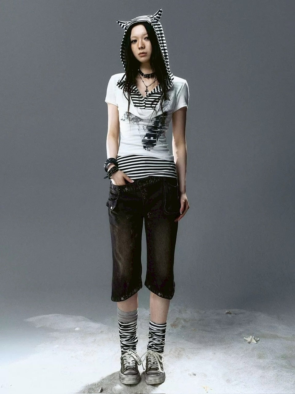 【Cest Nous】Distressed Canvas Sneakers / 【セヌー】ダーティーデニムキャンバス厚底スニーカー