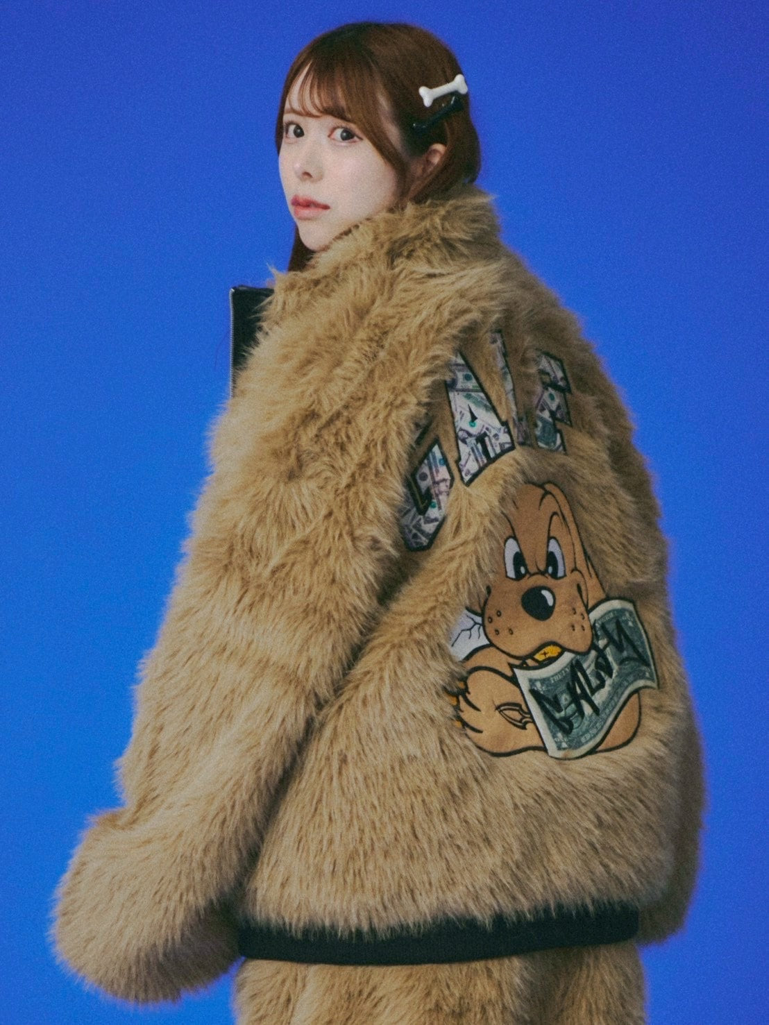 【GALFY】お金大好きファーブルゾン / 【ガルフィー】ロゴプリントファーブルゾン