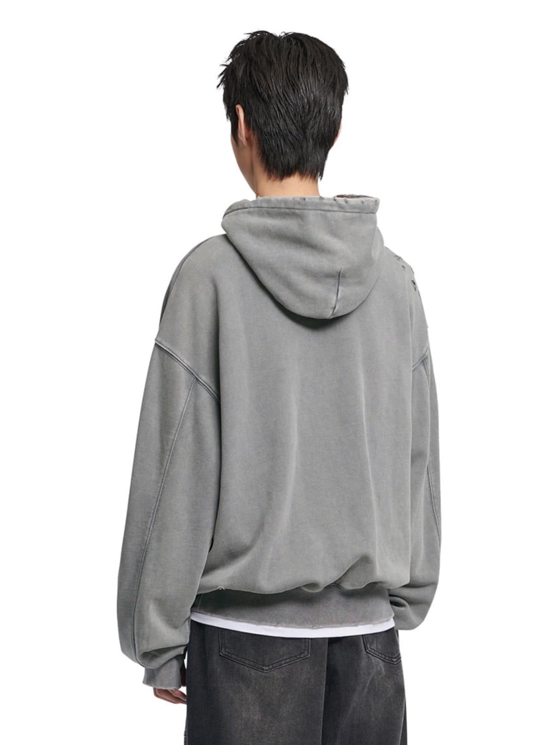 【NOMANUAL】DAMAGED HOODIE