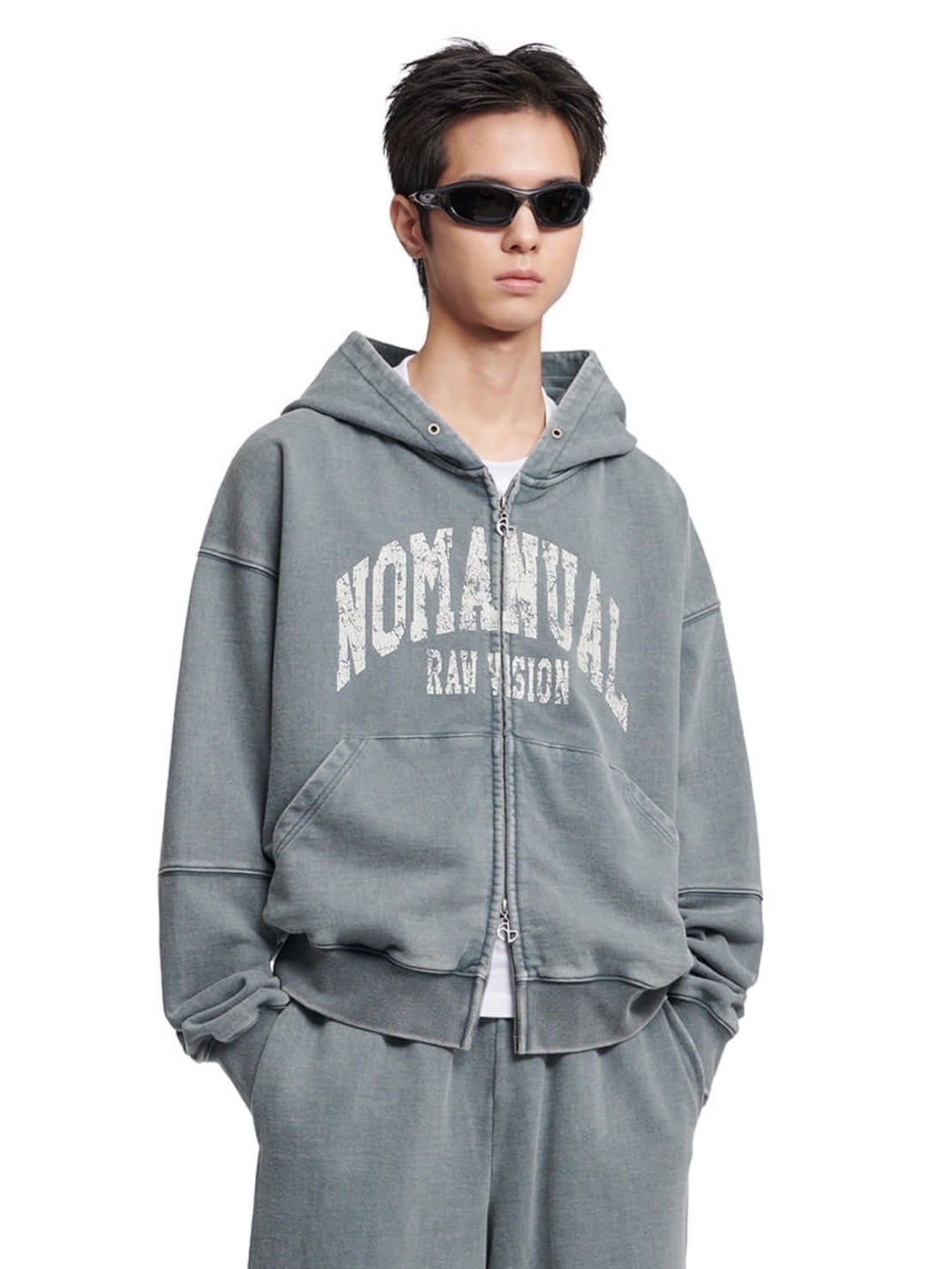 【NOMANUAL】C.A VINTAGE HOODED ZIP-UP