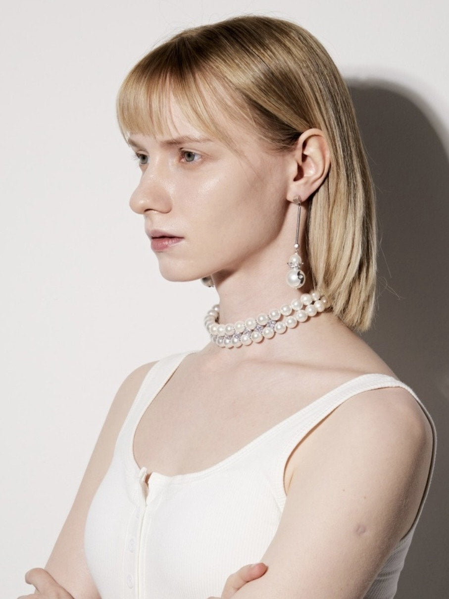 【PEG LEG】Pearl Stone Bridge Choker
