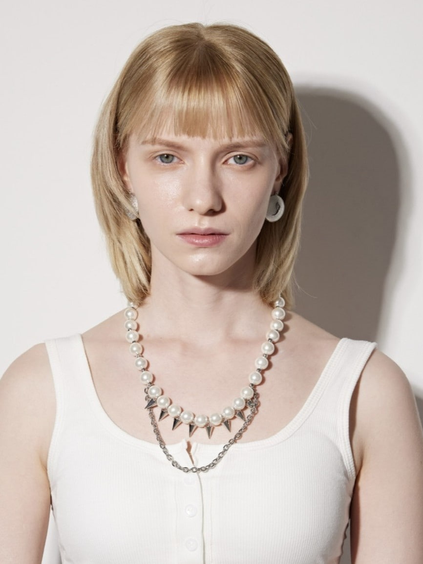 【PEG LEG】Pearl awl layered necklace