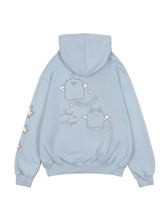 FANCY X DUSTY】DEVIL & ANGEL PRINTED HOODED ZIP-UP – PRESSING WEB SHOP