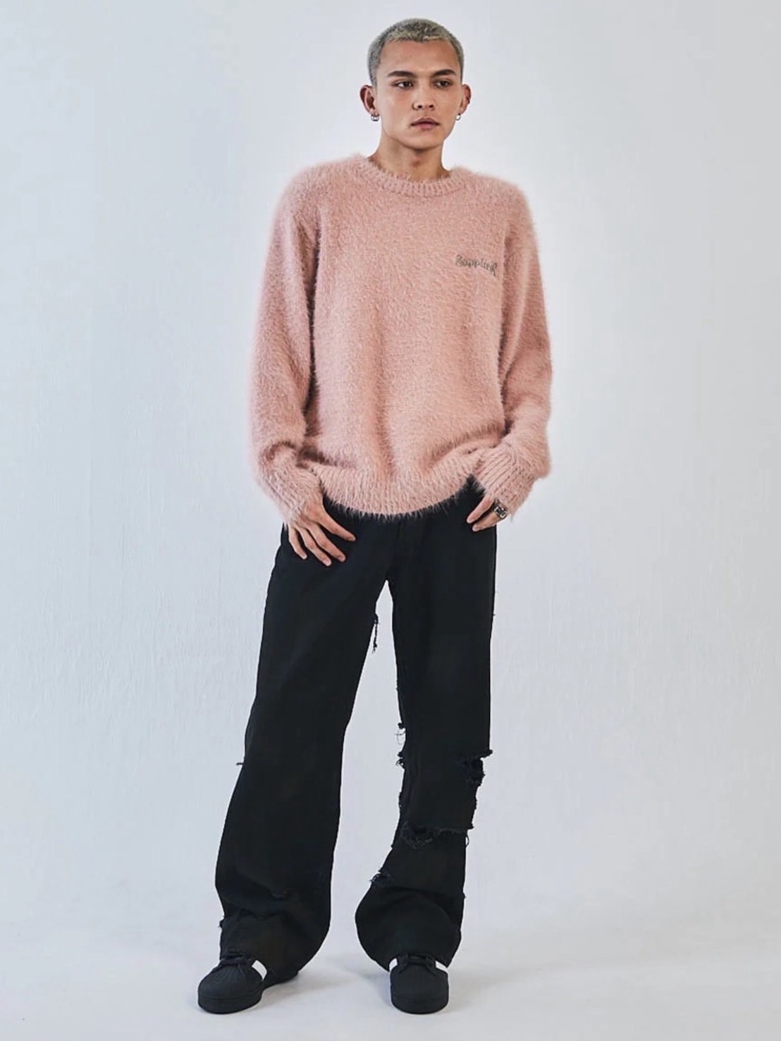 【SUPPLIER】Cross Shaggy Knit / 【サプライヤー】クロスロゴシャギーニット