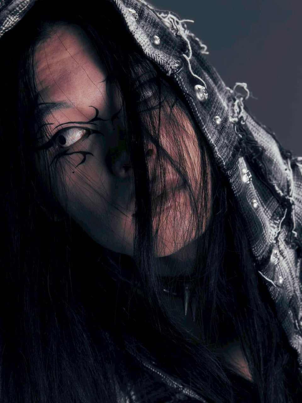 【DIG YOUR OWN GRAVE】PATCHWORK HOODY SHIRTS /【ディグユアオウングレイブ】パッチワークフードチェックシャツ