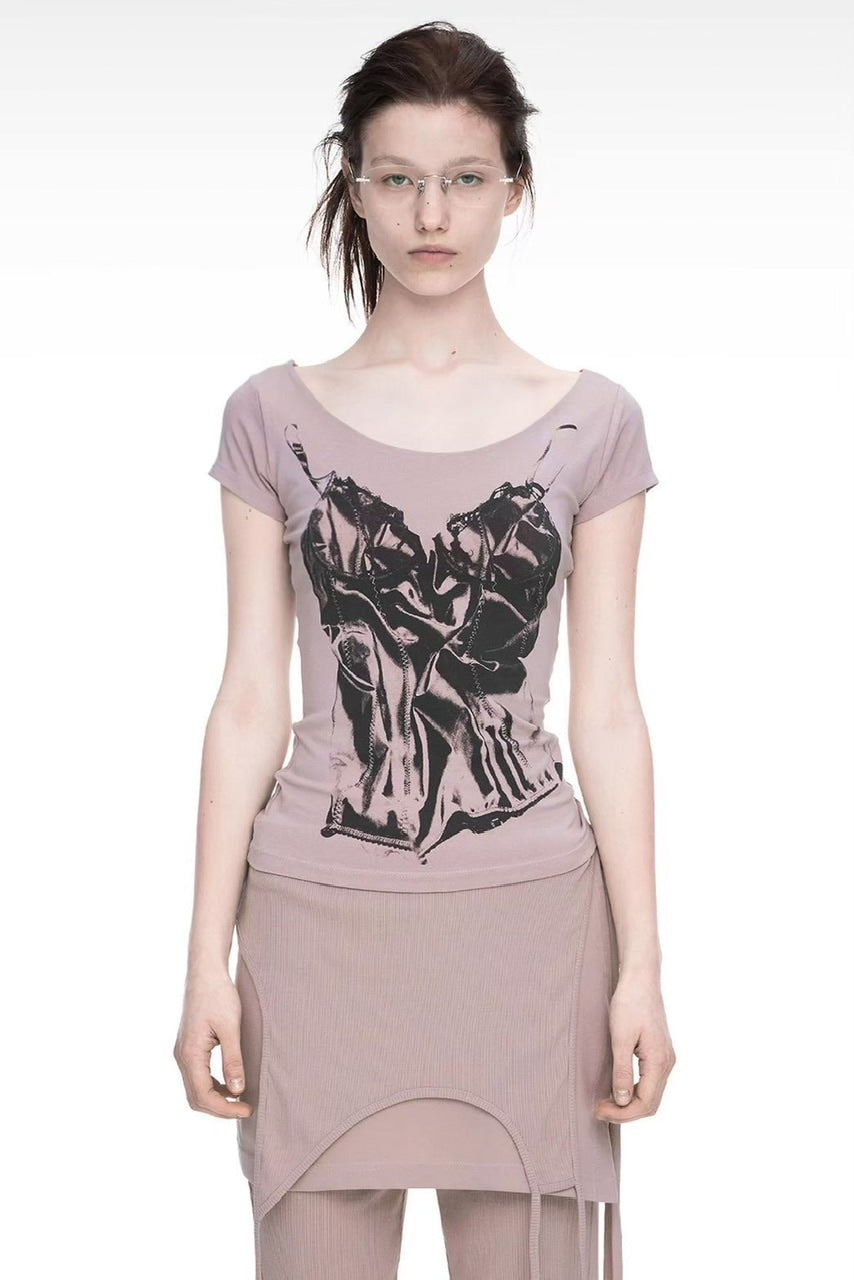 【NACHE】SLIP X-RAY PRINTED T-SHIRT