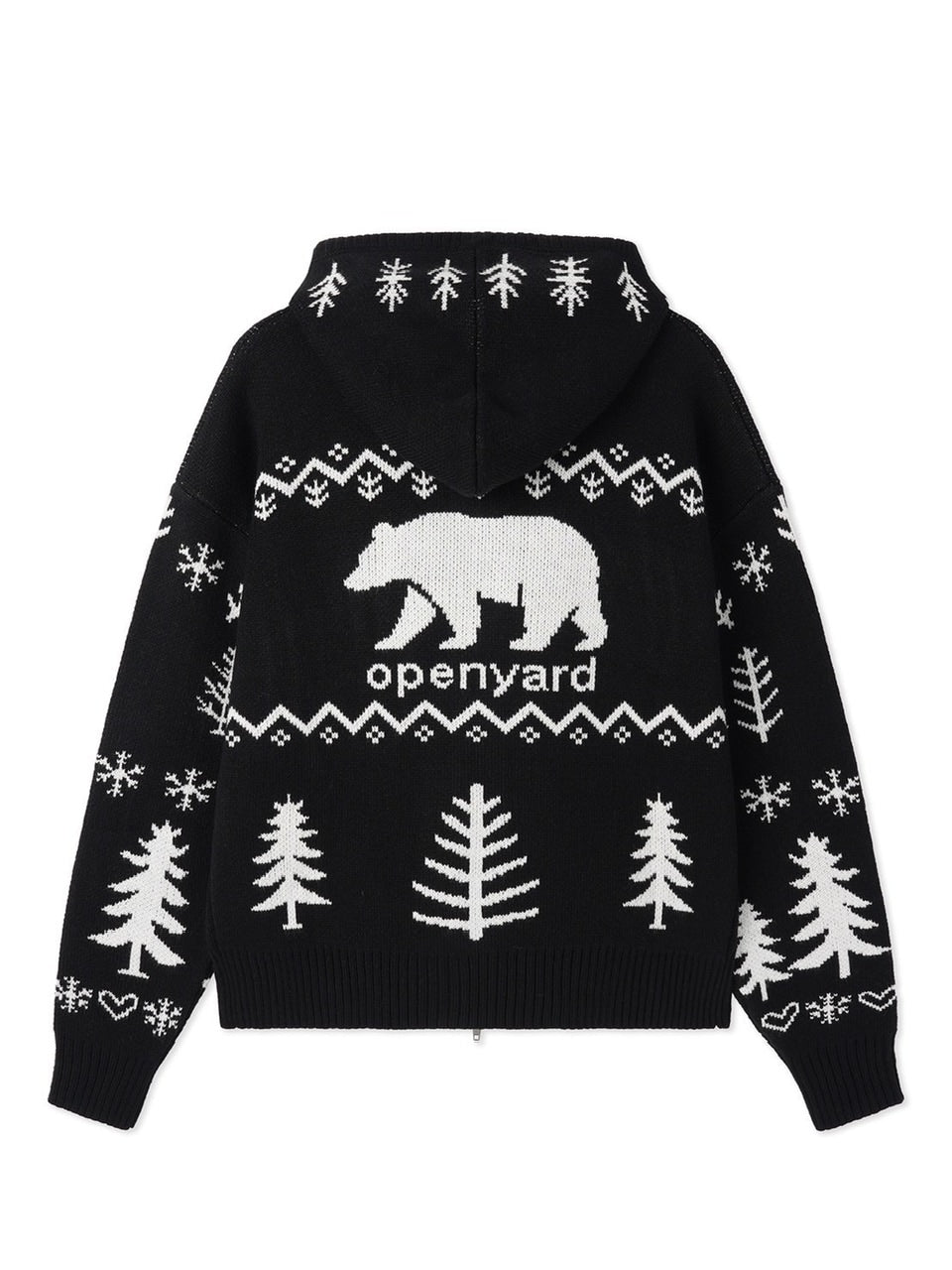 【OY】POLAR BEAR KNIT HOODIE ZIP UP