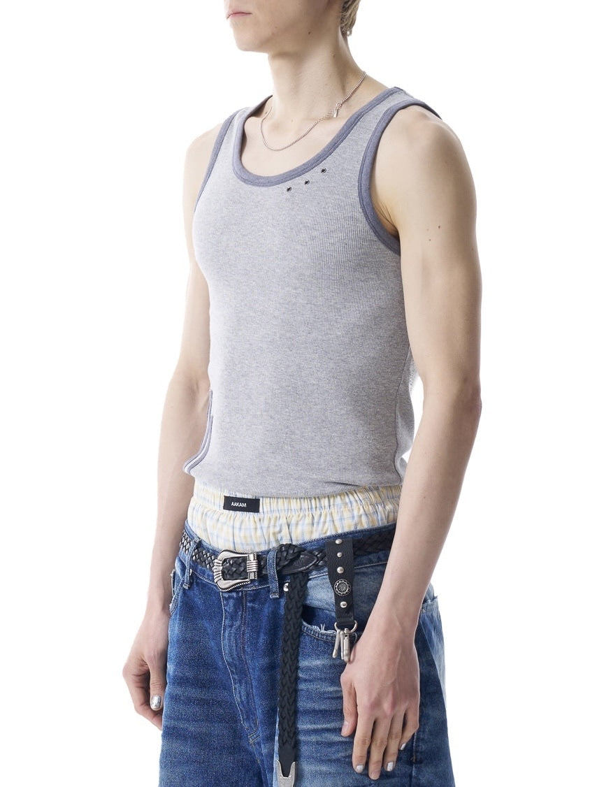 【AAKAM】3-Lined Eyelet Sleeveless