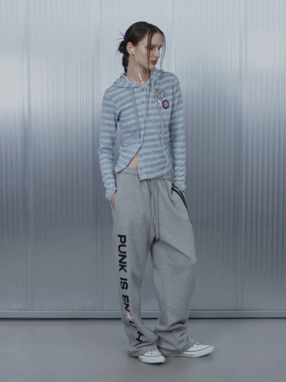 【SETUP‐EXE】BADGE STRIPE HOODED CARDIGAN / 【セットアップエグゼ】バッジストライプフードカーディガン