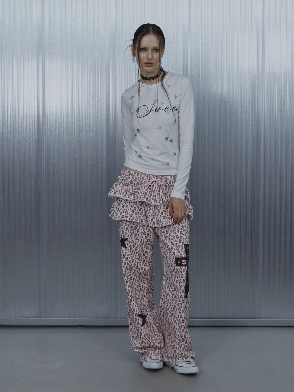 【SETUP‐EXE】STAR HENLEY NECK TOP / 【セットアップエグゼ】スターヘンリーネック長袖Ｔシャツ