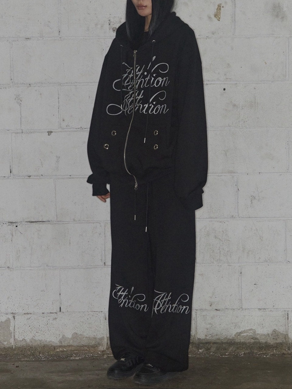 【FANCY CLUB】ATTENTION EYELET HOODED ZIP-UP / 【ファンシークラブ】アテンションアイレットジップアップパーカー
