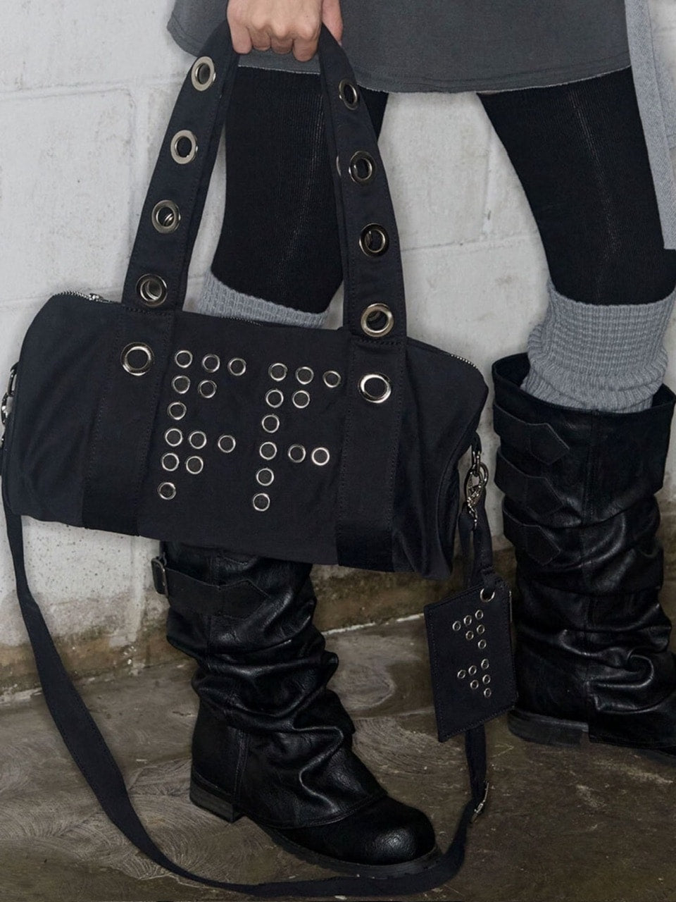 【FANCY CLUB】FFFF EYELET DUFFLE BAG / 【ファンシークラブ】ＦＦＦＦアイレットダッフルバッグ