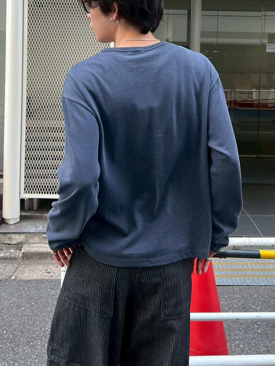 受注制【Chikashitsu +】double button henry neck long sleeve tee / 【チカシツプラス】ダブルボタンヘンリーネック長袖Tシャツ (4color)