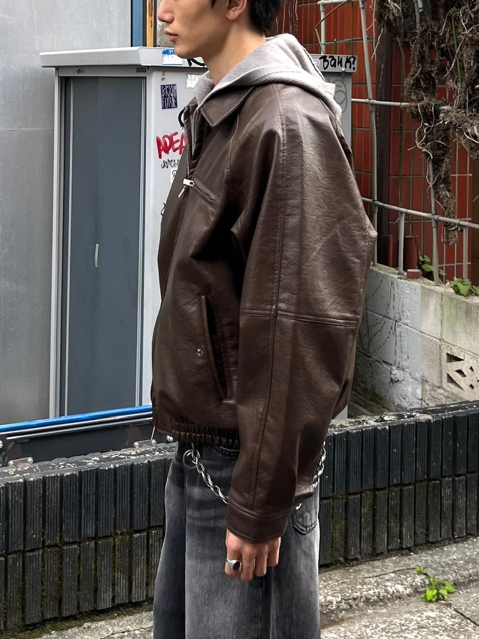 受注制【Chikashitsu +】bomber synthetic material jacket / 【チカシツプラス】ボンバーシンセティックマテリアルジャケット (2color)