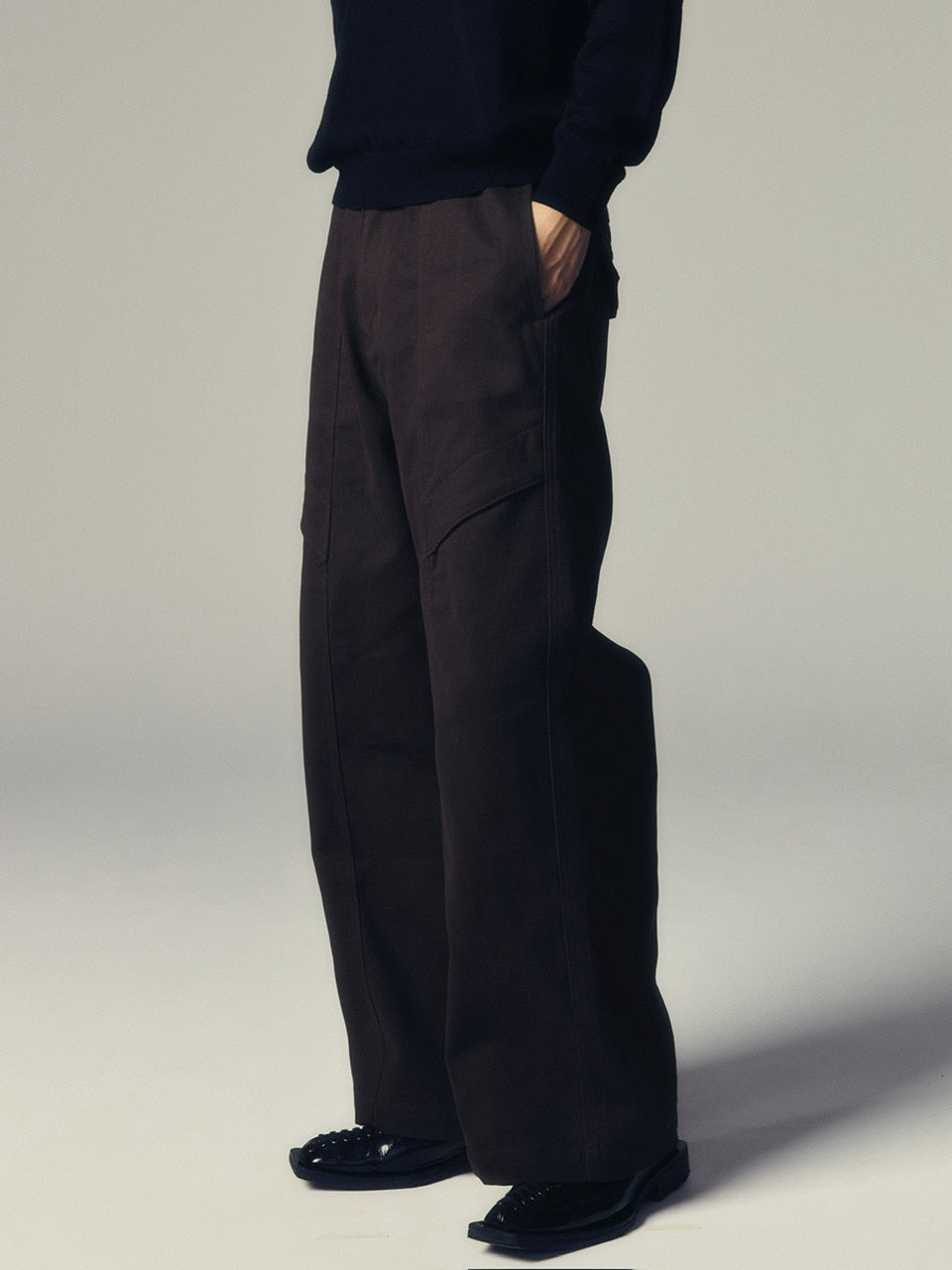 【CS】cotton wide twill pants (brown) / 【シーエス】コットンワイドツイルパンツ