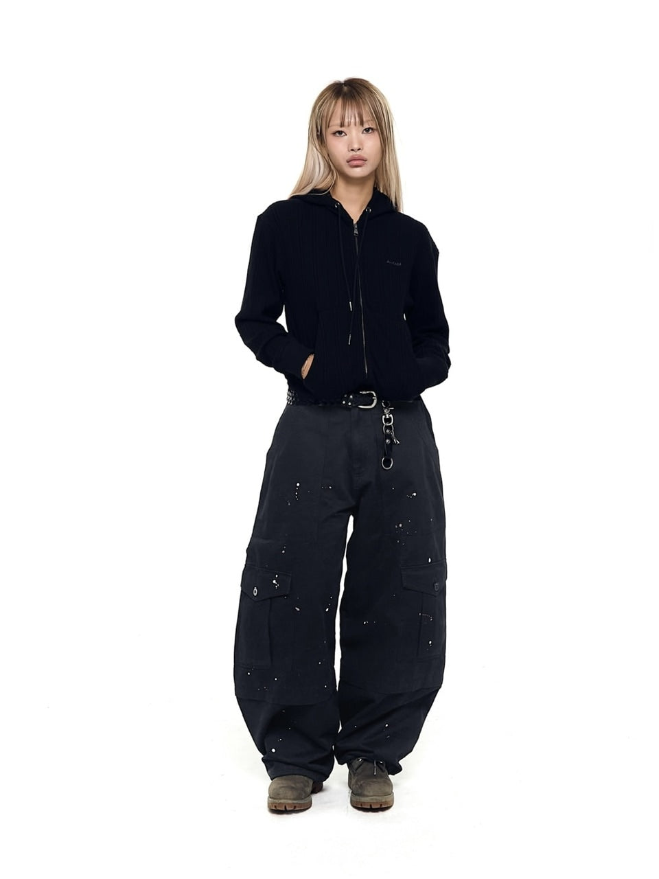 【AAKAM】Knitted Zip-Up Hoodie