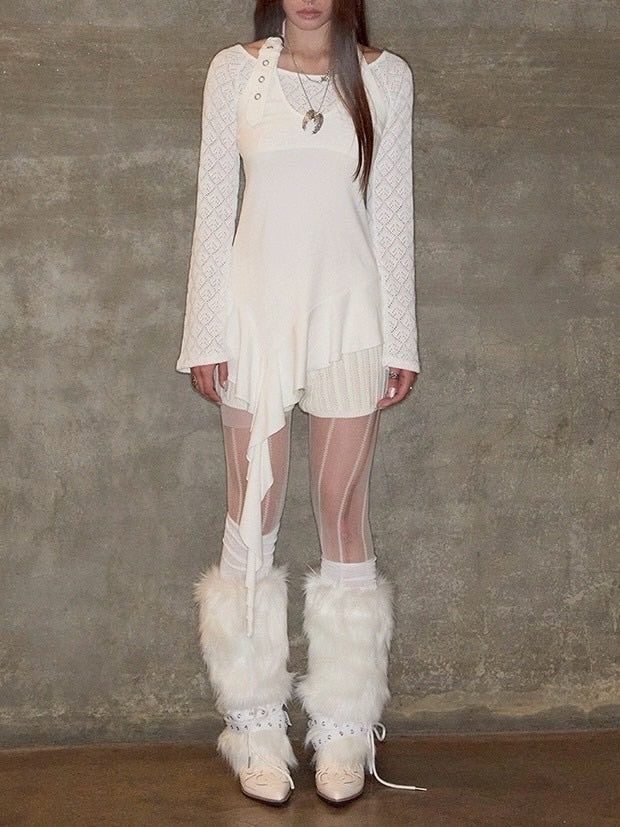 【NOT KNOWING】Belted Halter Ruffle Top / 【ノットノーイング】ベルトホルターラッフル長袖Ｔシャツ