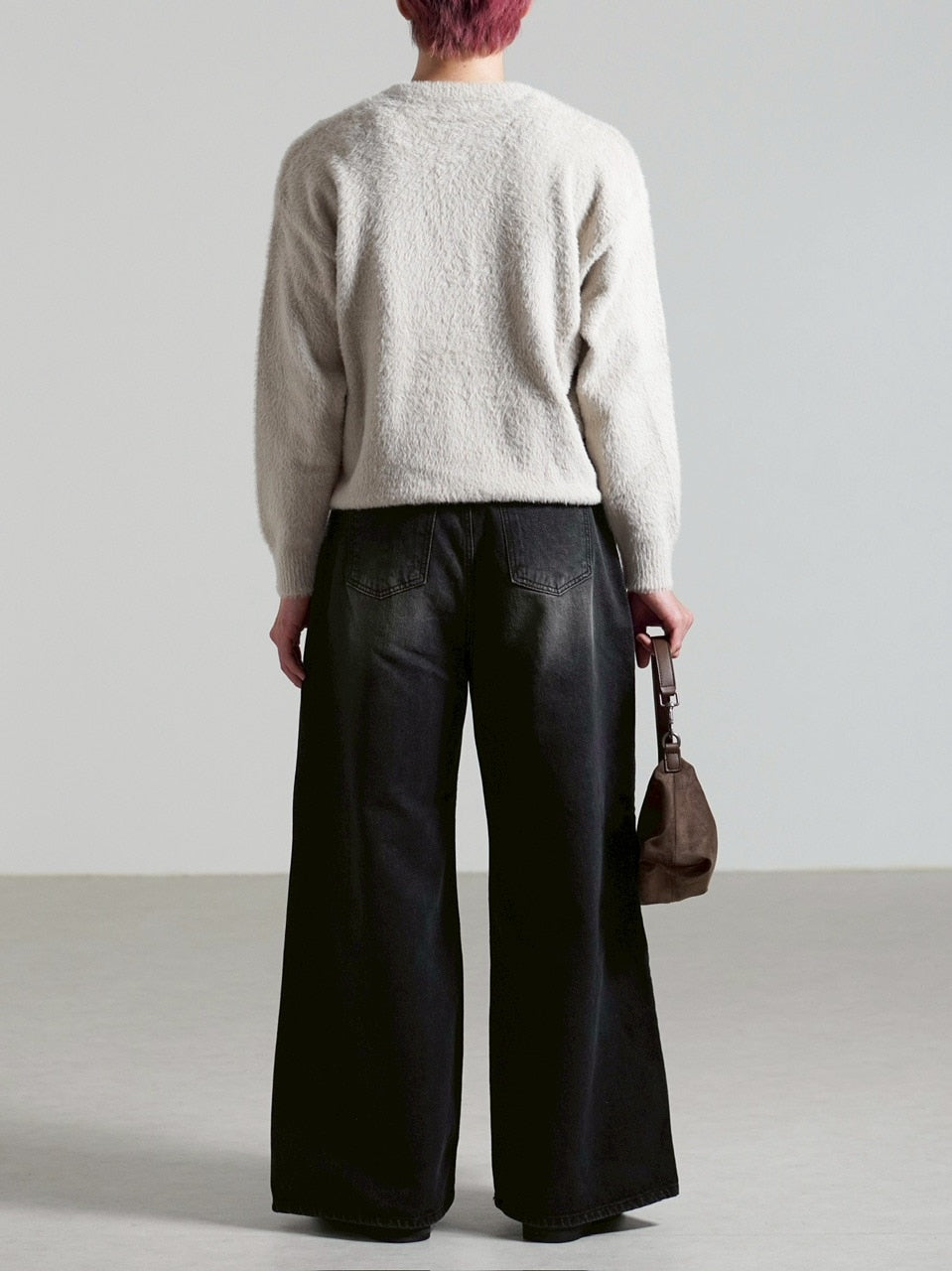 受注制【Chikashitsu +】henry neck hairy knit / 【チカシツプラス】ヘンリーネックヘアリー長袖ニット (5color)