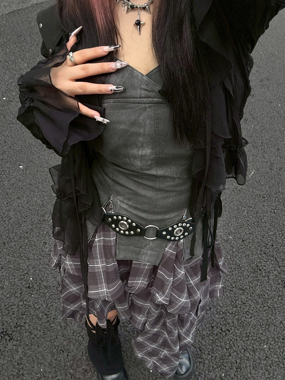 【Never mind the XU】layered one-piece / 【ネバーマインドザエックスユー】レイヤードワンピース