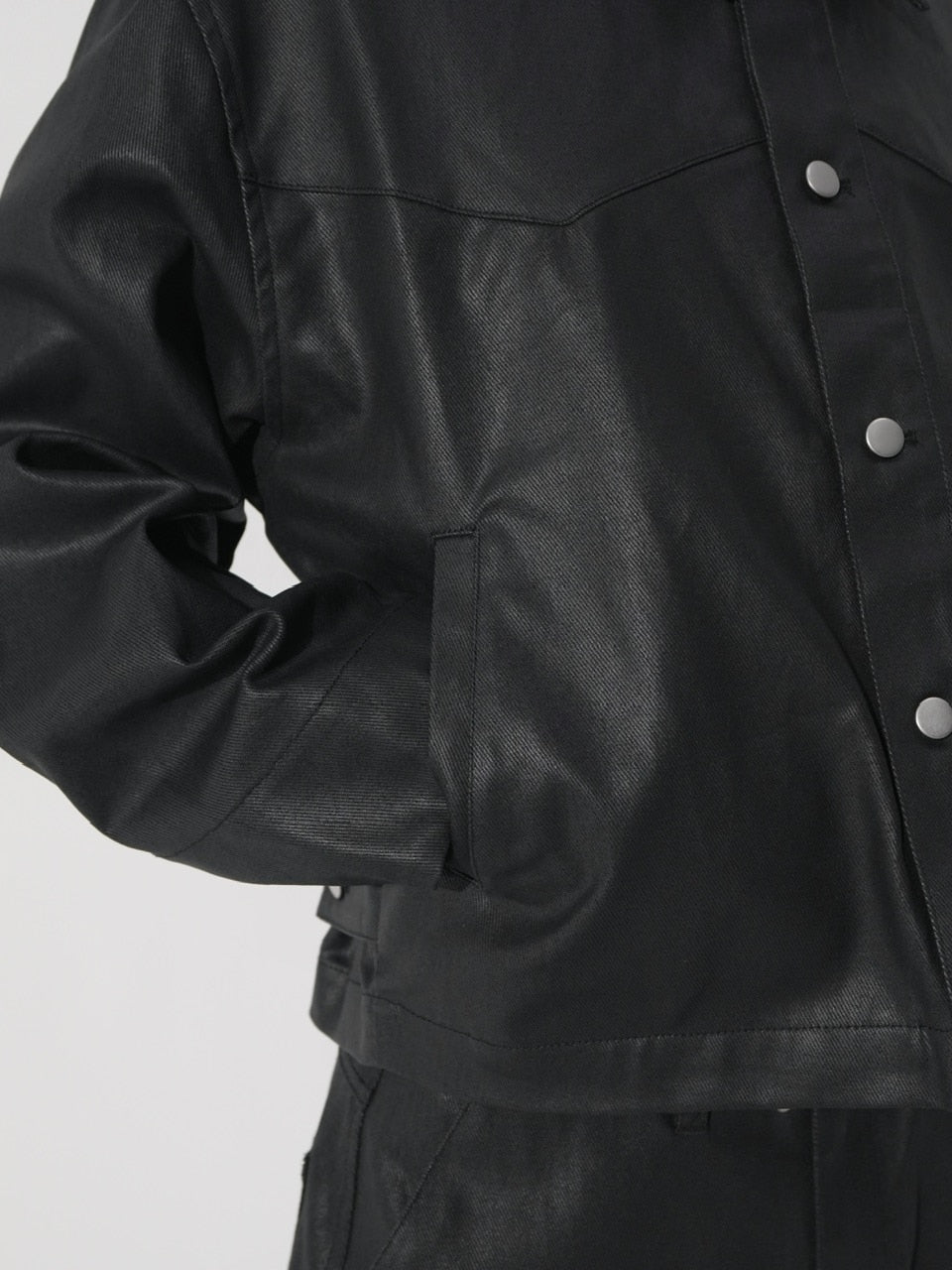【CS】coated denim jacket(black)