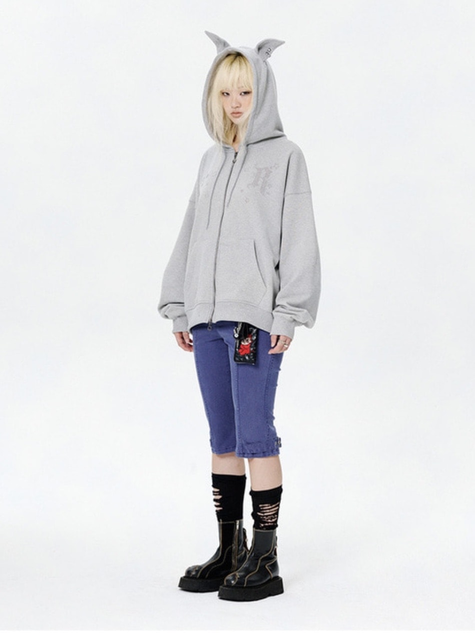 【runningHIGH】EAR ZIP UP HOODE / 【ランニングハイ】イヤージップアップパーカー