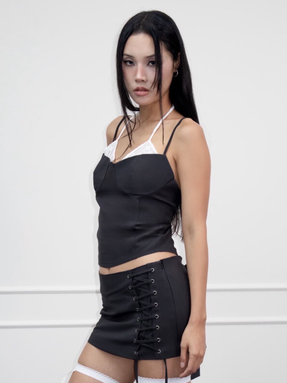 【KAIYA】lace lock sleeveless