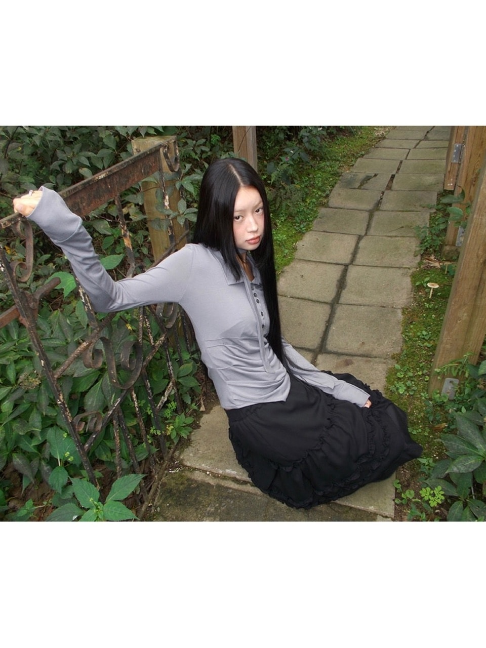 【FLAREUP】Asymmetrical Draped Shirt / 【フレアアップ】アシンメトリードレープシャツ