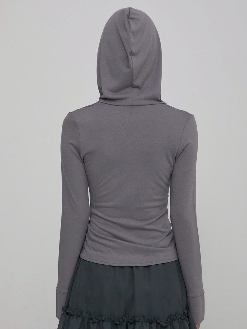 【FLAREUP】Asymmetrical Draped Hoodie / 【フレアアップ】アシンメトリードレープフードロングTシャツ