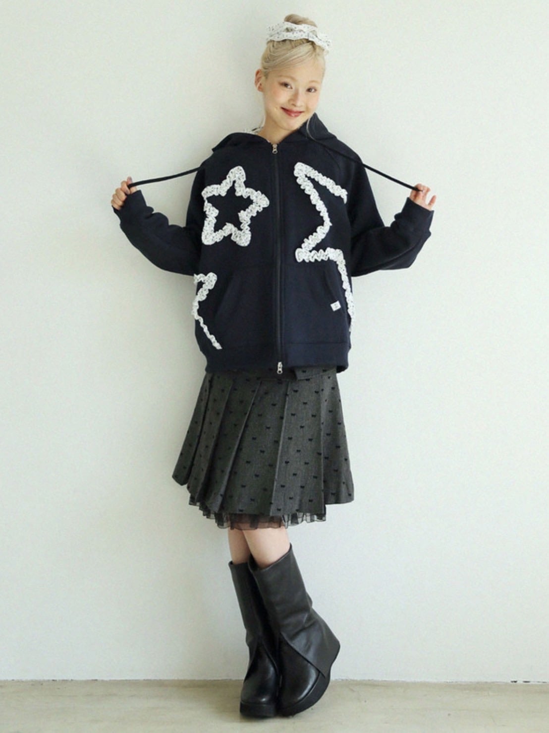12/21 20:00 再販【Uglyshadow】RIBBON MIDI SKIRT
