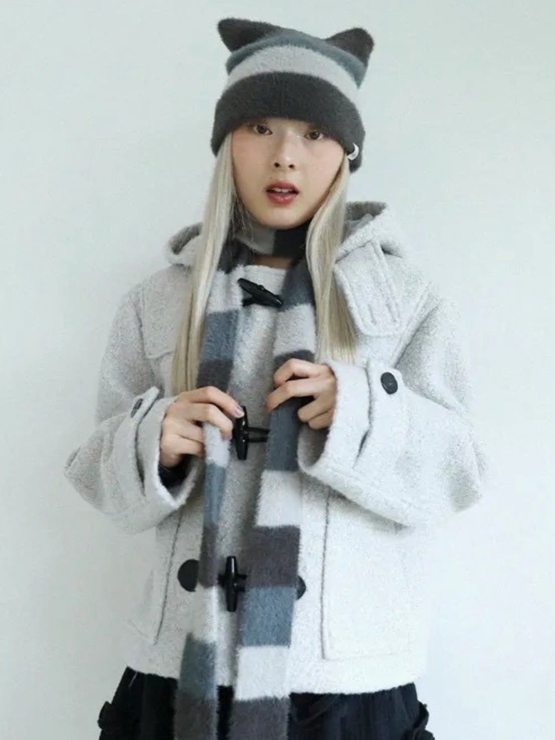 12/21 20:00 再販【Uglyshadow】STRIPED CAT BEANIE