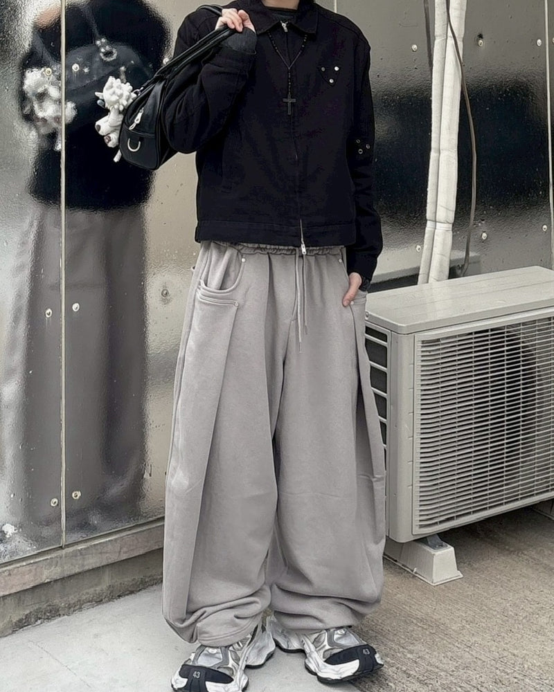 受注制【youll】rivet tuck wide pants (2color)